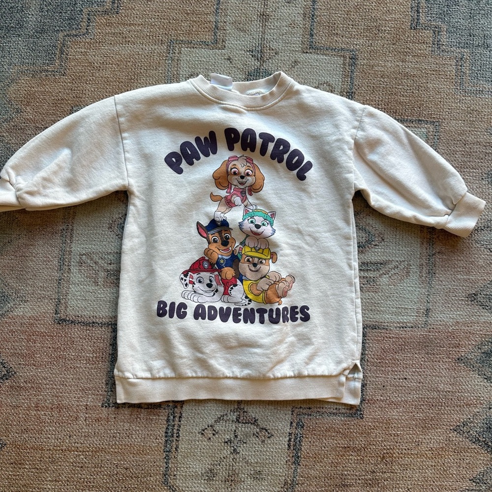 Zara Kids Cream Paw Patrol Sweatshirt Dress